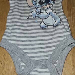 Disney Gray Striped Bodysuit with Character Design